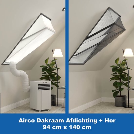 Airco Dakraam Afdichtkit 94×140 cm met Hor voor Velux, Fakro, Roto – Mobiele Airco Slang Afsluiting