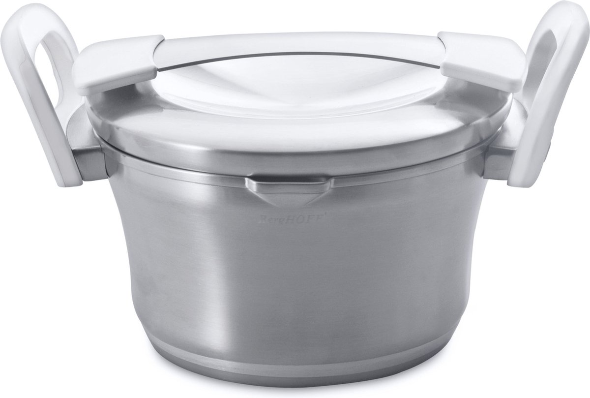 Essentials Kookpot met deksel wit 16 cm Auriga - Grijs - PFAS-vrij