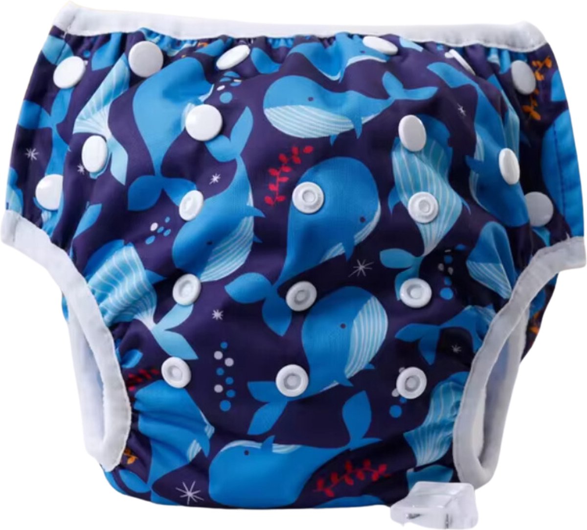 Goedkoopste Wasbare Luier - Zwemluier - Baby - Nachtluier - 0 tot 2 jaar - 4,5 tot 18 kilo - Blauw Walvis