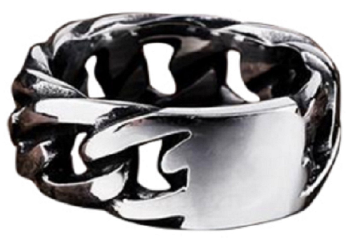 Schitterende Stoere gevlochten Ring Titanium Geoxideerd | Breed 11 mm. | 17.50 mm. (maat 54)|Jonline