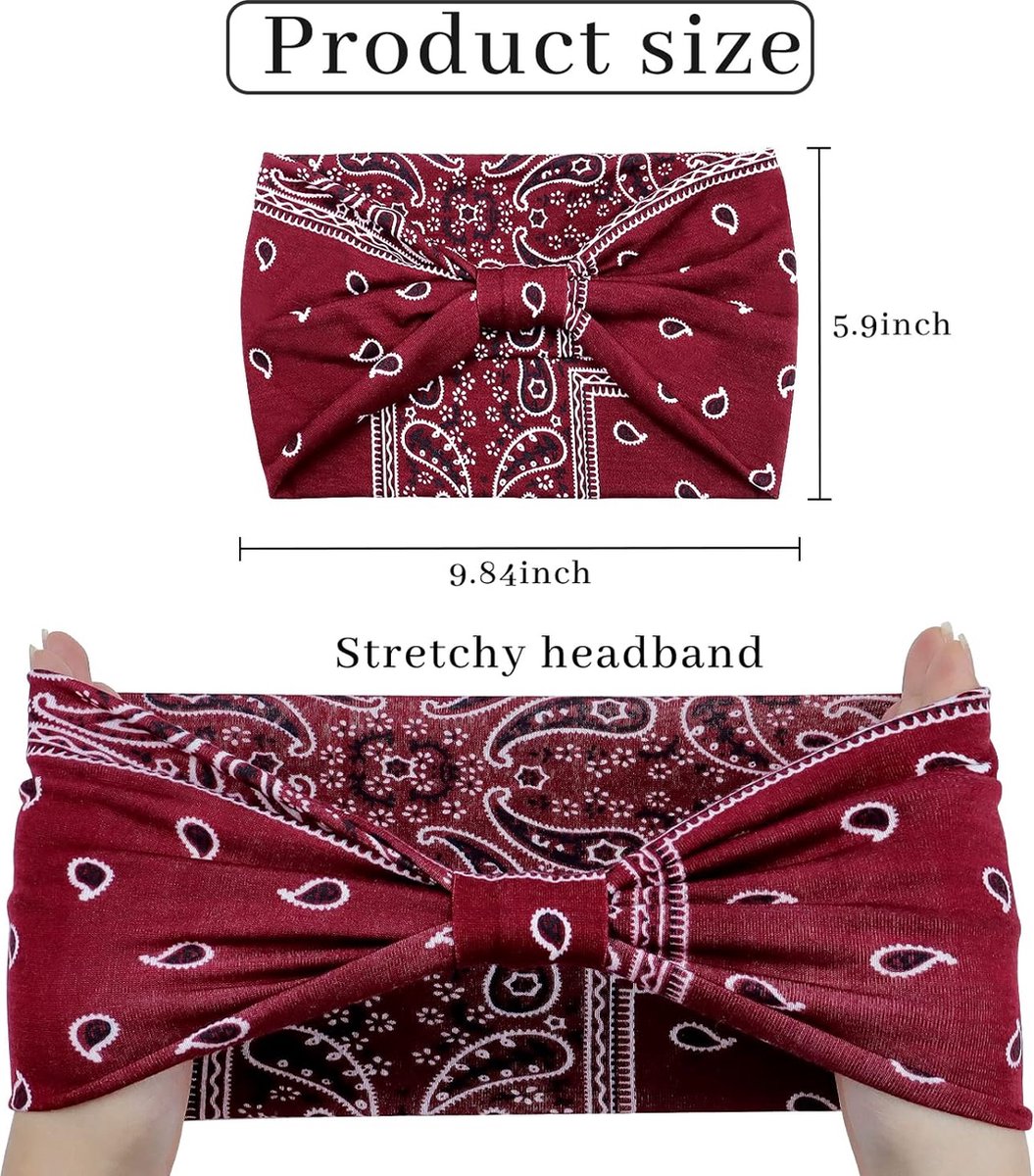 6 Pack Womens Boho Hoofdbanden Elastische Haarband Twisted Knot Head Wrap Haaraccessoires voor Meisjes Vrouwen