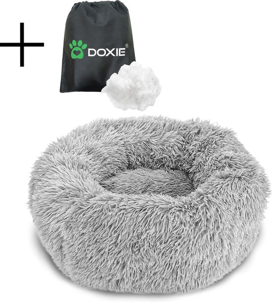 Doxie® Hondenmand – Kattenmand – ⌀ 80 cm – Met Afneembare Hoesje – Lichtgrijs