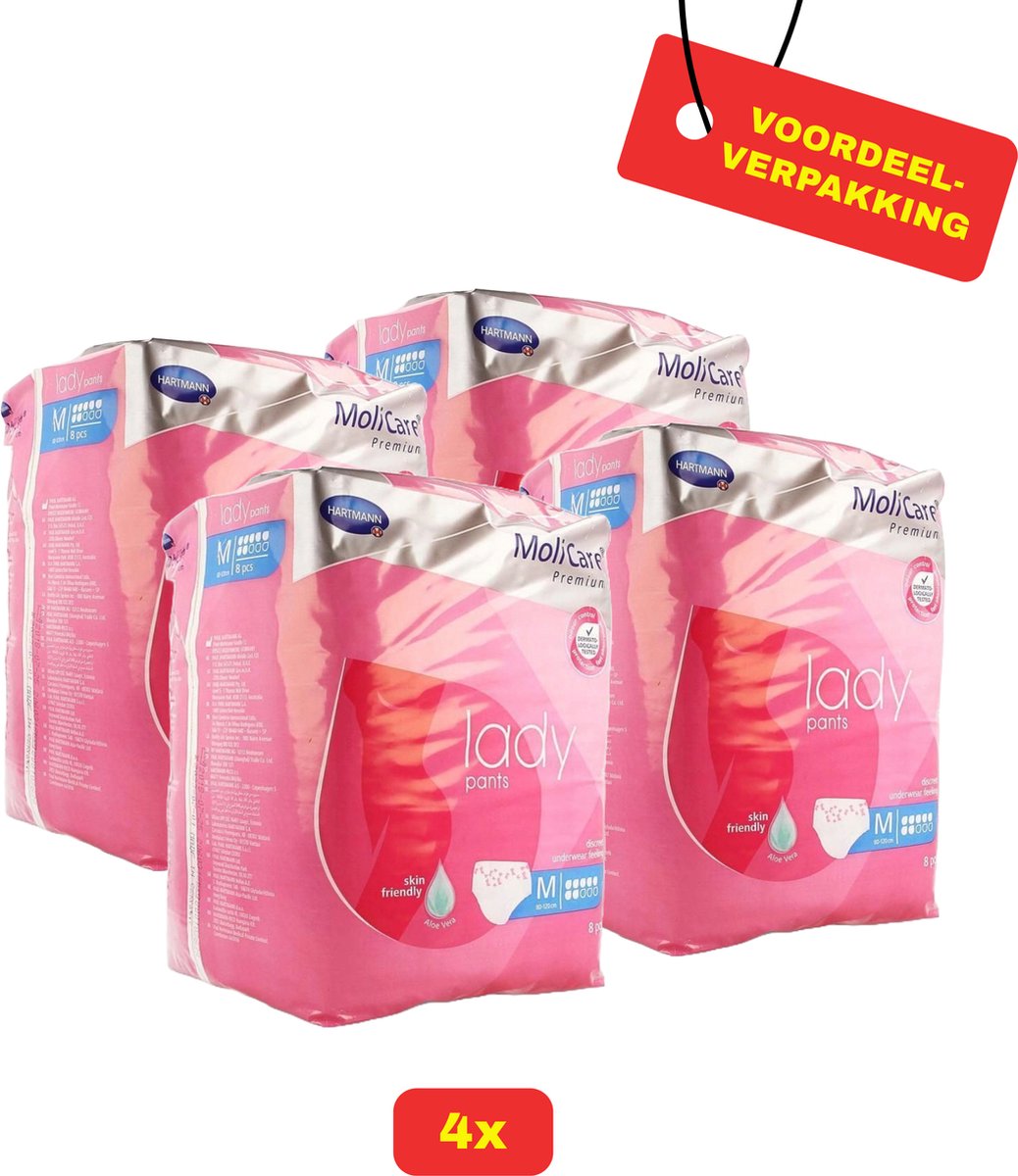 Goedkoopste 4x MoliCare Premium LADY Pants 7 Drops - Maat M - 4x 8 stuks - Voordeelverpakking!