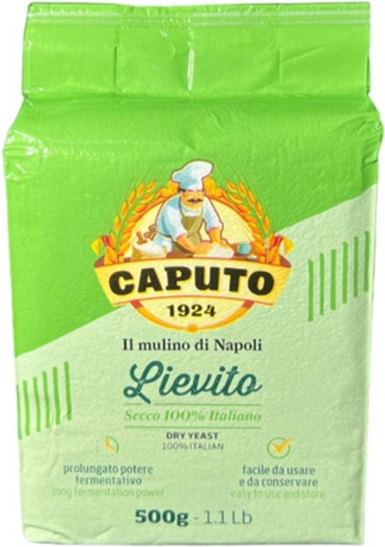 Foto: Caputo lievito actieve droge gist 500 gram zelf brood bakken zelf pizza maken broodbakmachine gist pizzaoven gist broodrooster deegbak zelf deeg maken vegan 