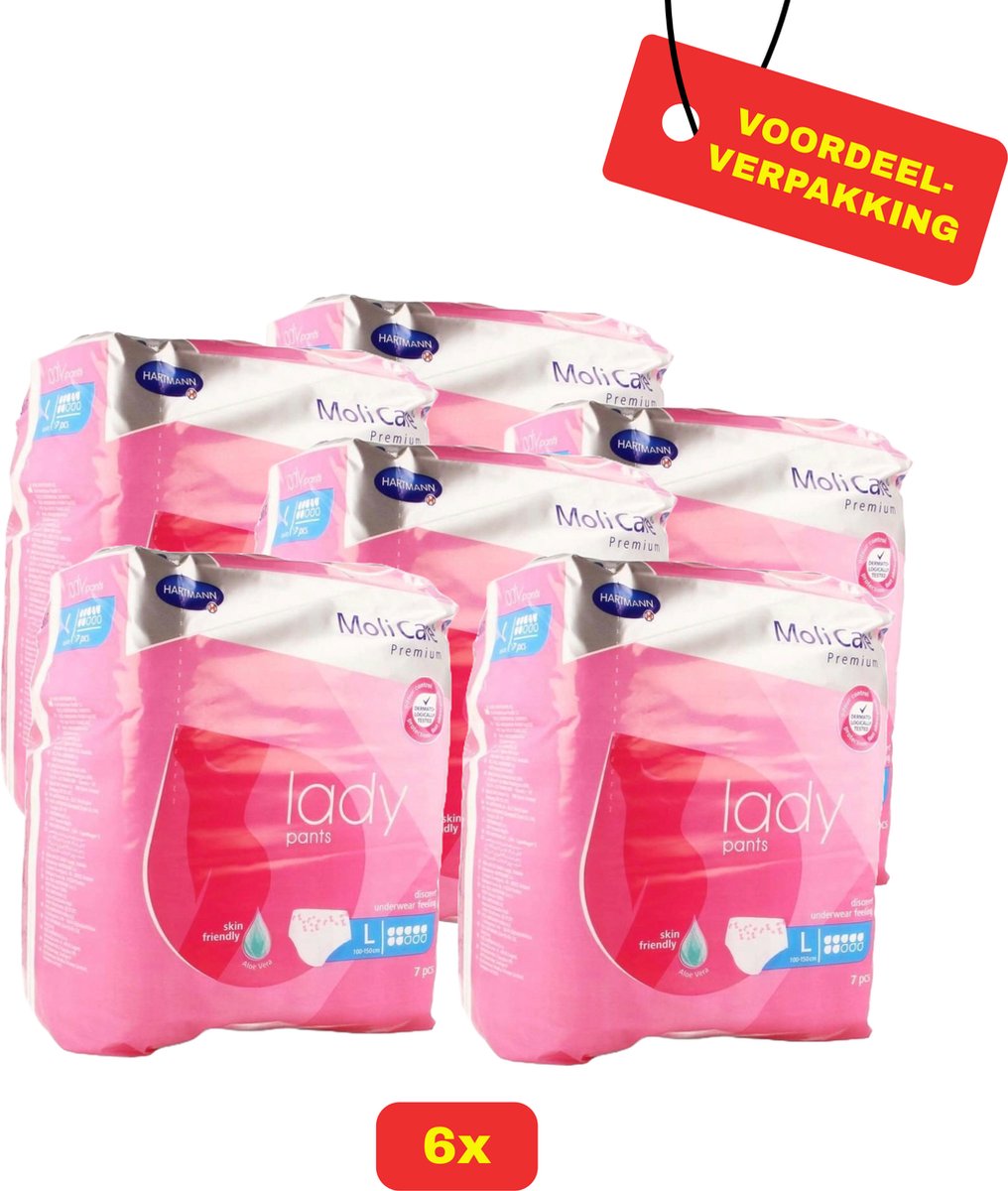 Goedkoopste 6x MoliCare Premium LADY Pants 7 Drops - Maat L - 6x 7 stuks - Voordeelverpakking!