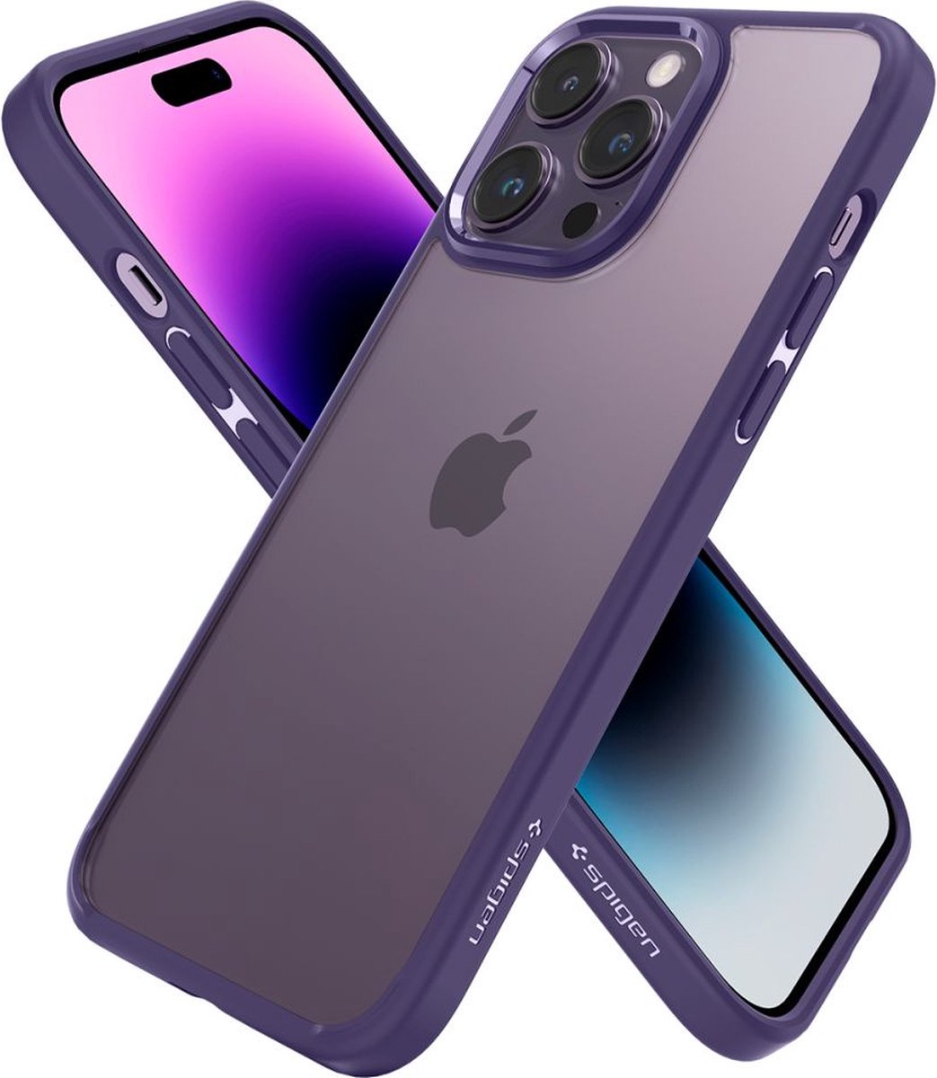 Spigen Ultra Hybrid iPhone 14 Pro hoesje paars