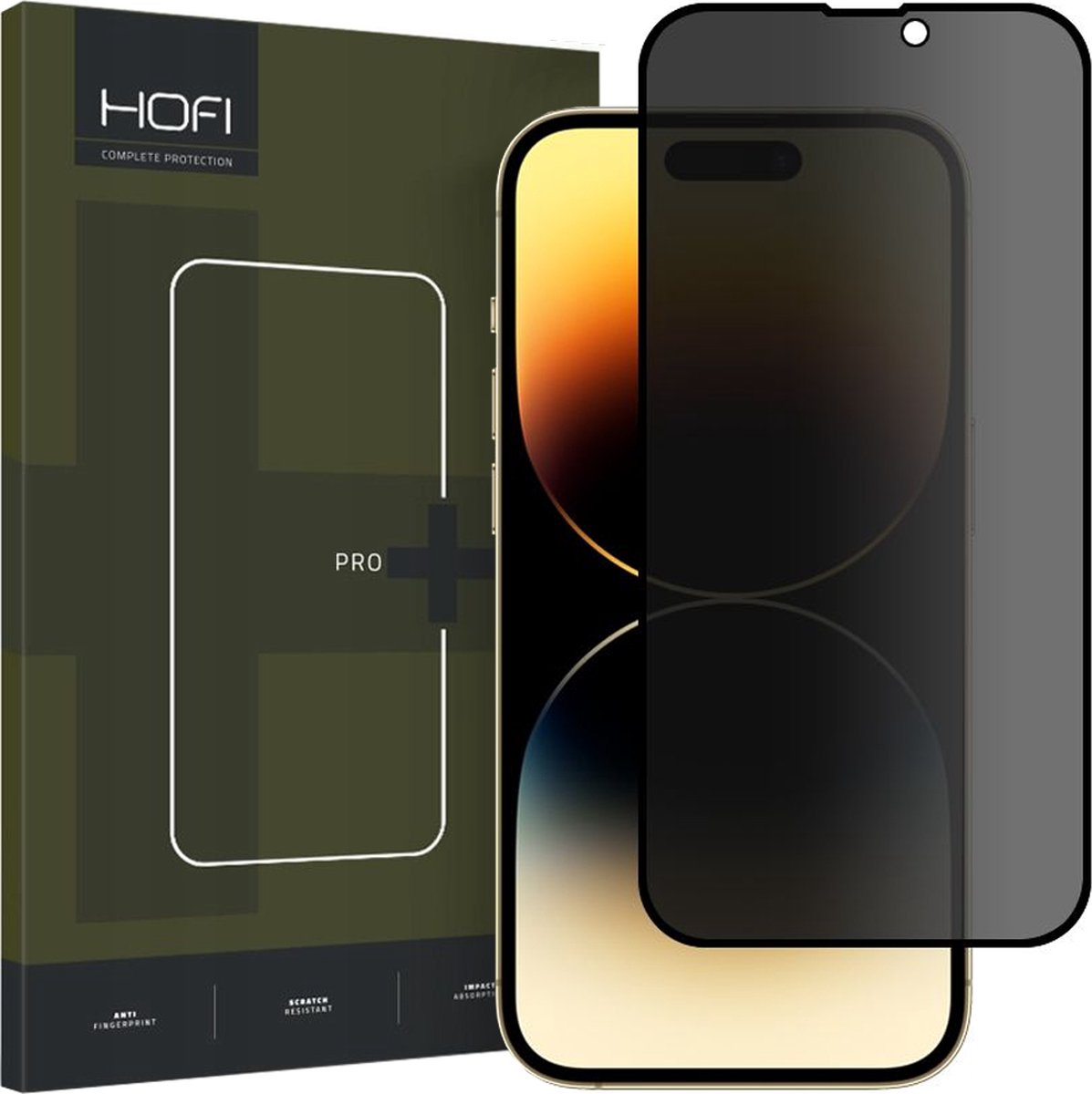 HOFI - ANTI - SPY GLASS PRO+ PRIVATISEREND GLAS IPHONE - 15 - PRIVACY