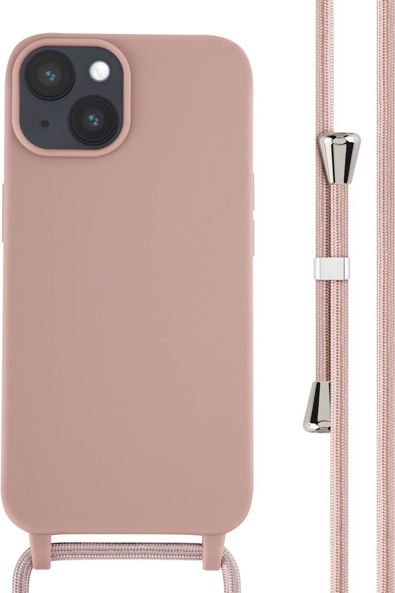 Case with cord - Suitable for iPhone 11 Pro Max Silicone case with cord - Back cover with cord - Cord Case - Pink