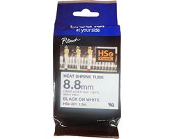 Brother HSe-221 Labeltape krimpkous Tapekleur: Wit Tekstkleur: Zwart 8.8 mm 1.5 m
