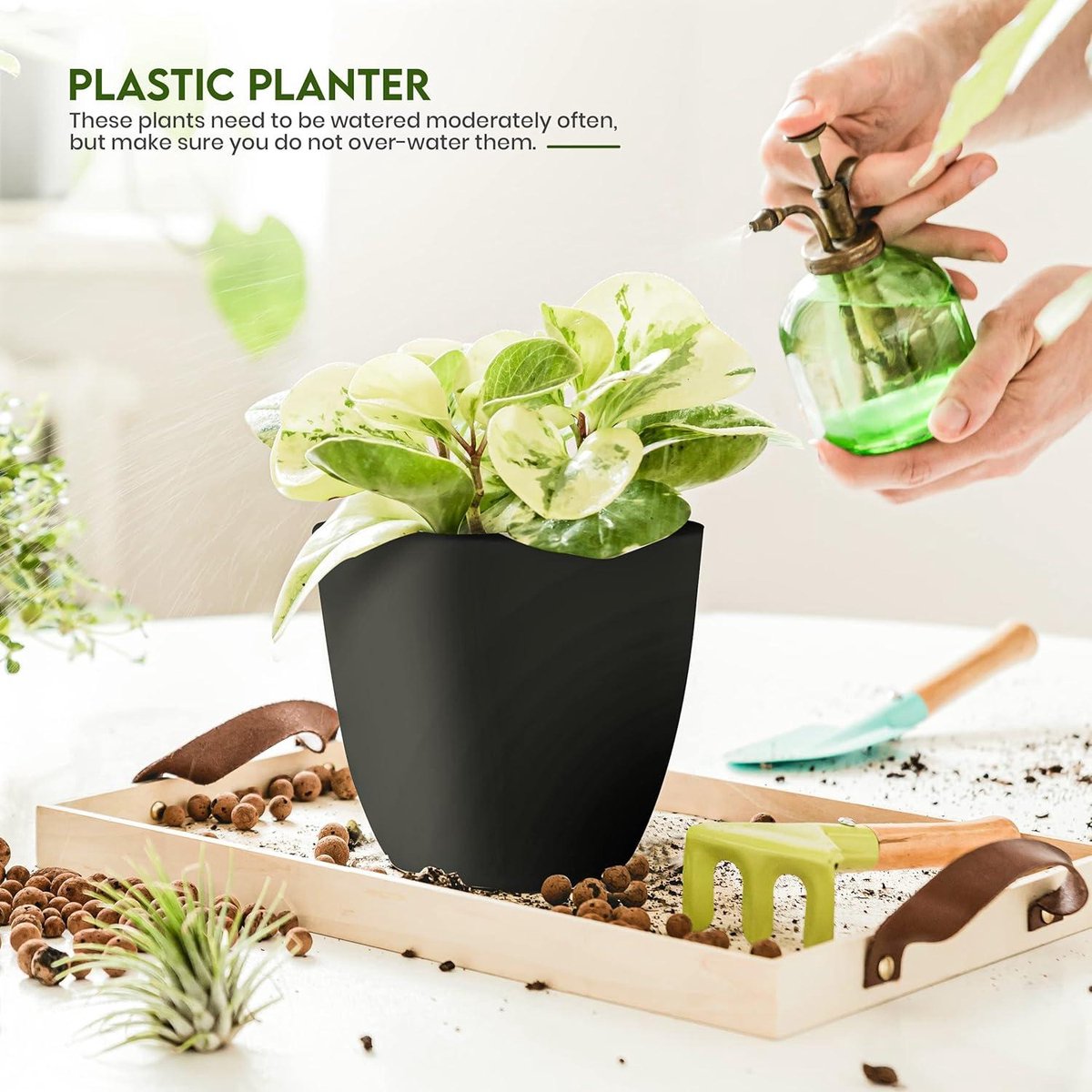 CSYY Plantenpotten binnen, 7 stuks plastic plantenpotten 20,3/19/17,7/16, 5/15,2/14/12,7 cm, bloempotten buiten zelfbewaterende plantenpot met drainagegaten lade, plastic plantenbak voor CSYY Plantenpotten binnen, 7 stuks plastic plantenpotten 20,3/19/17,7/16, 5/15,2/14/12,7 cm, bloempotten buiten zelfbewaterende plantenpot met drainagegaten lade, plastic plantenbak voor