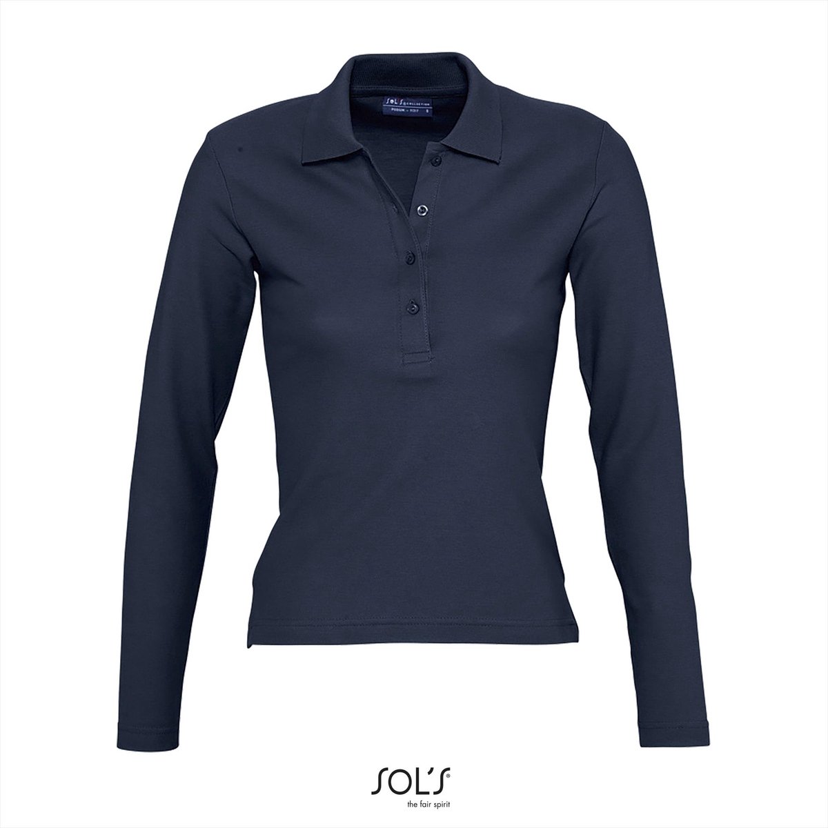 SOL'S Women´s Long Sleeve Polo Podium L535 - Navy - XL