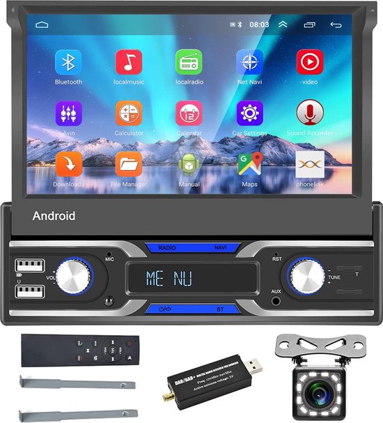 1 Din Autoradio met Scherm, Carplay, Camera & Bluetooth 1 Din Autoradio met Scherm, Carplay, Camera & Bluetooth