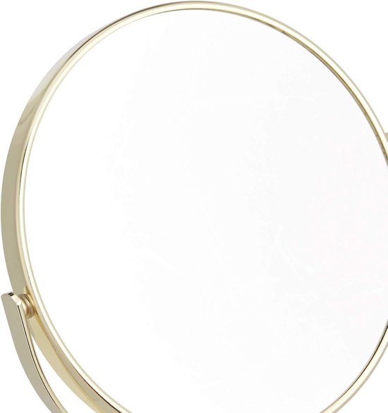 Items Make-up spiegel model Rome - 1-zijdig - op stevige voet - metallic goud - 33 x 35 cm | Fun en Feest
