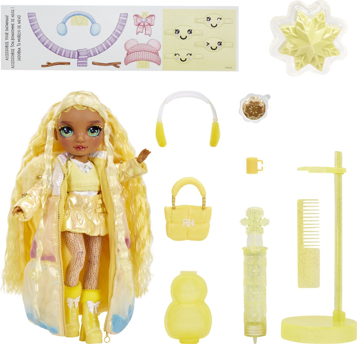 Rainbow High Winter Wonderland pop - Sunny (geel) — afbeelding 2