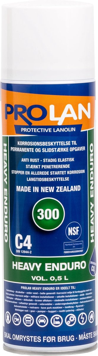Prolan Heavy Enduro 300 500ml Spray - Roestvrij staal cleaner en bescherming - Glanzende Vlekvrije Koelkast Fornuis Afzuigkap - duurzaam - lanoline - wolvet-roestverwijderaar - beschermt tegen roest - Vervangt HG Dinitrol Tectyl Fertan RX
