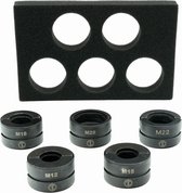 ToolLine® - Persbekken M - 5-delige M-Set, M12-M15-M18-M22-M28 - Inclusief Foam inlay - Geschikt voor het persen van RVS, stalen en koperen leidingen