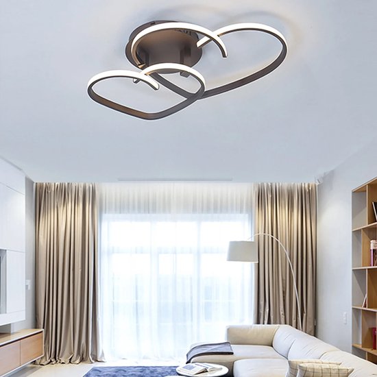 Led-plafondlamp, groot, binnen, modern, woonkamer, bruin, plafondlamp, rond, dimbaar, metalen verlichting, 3000 K-6000 K, met afstandsbediening, restaurant, slaapkamer, bar, café, kroonluchter (maat: 7 kopen