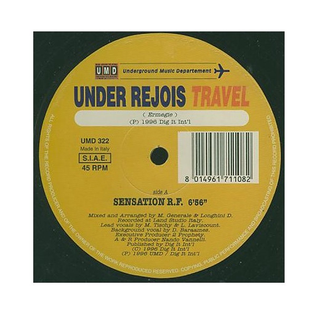 Under Rejois – Travel (12" VINYL) (ELECTRONIC)