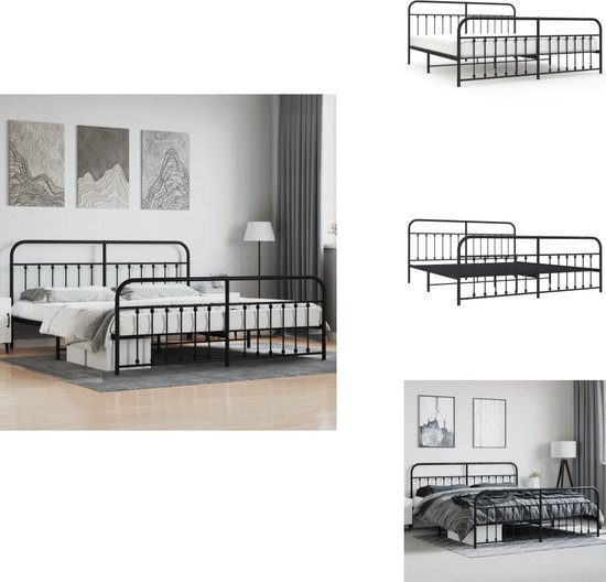 Yaheetech Bedframe 140 x 200 cm, eenpersoonsbed van metaal, bedframe in vintage-stijl, retro, elegant metalen bed met lattenbodem en hoog hoofdeinde, eenvoudige montage, logeerbed, jeugdbed, wit