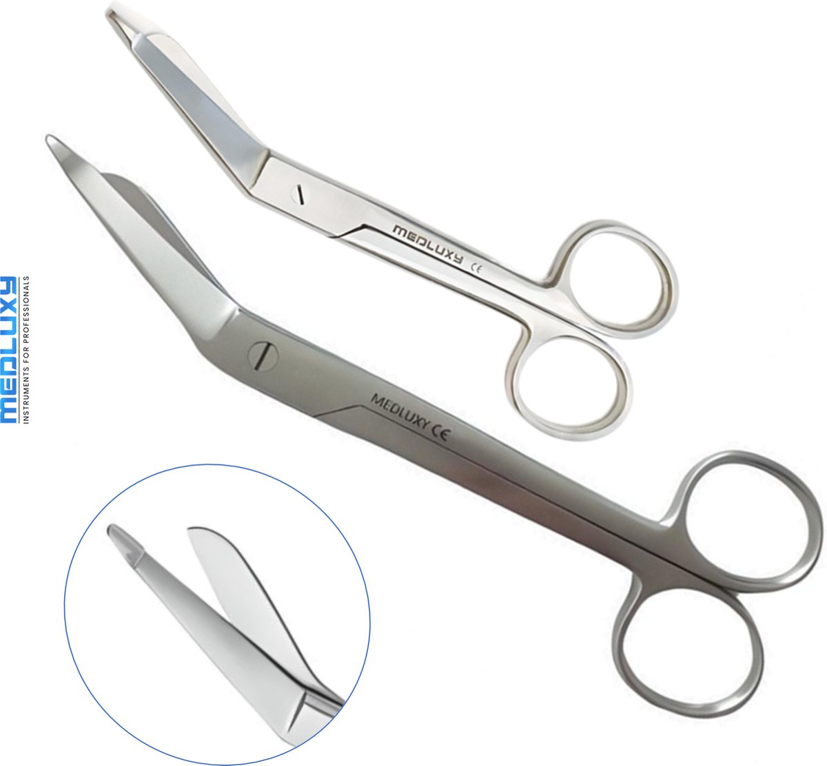 Goedkoopste MEDLUXY® - SET Lister Verbandscharen - Stuks - 14 18 cm - Professionele Kwaliteit - Rechtshandig (2 scharen - Verpleegkundige Schaar, Chirurgische Schaar, EHBO, Verpleegkunde, Medische Schaar, Verbandschaar