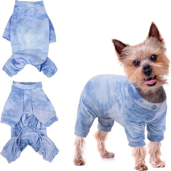Izefia Hondentrui, hondenkleding, fleece, hondenwollen trui, winter, warm sweatshirt, 4-potige overall, pyjama, twist print, pullover voor kleine honden, middelgrote katten