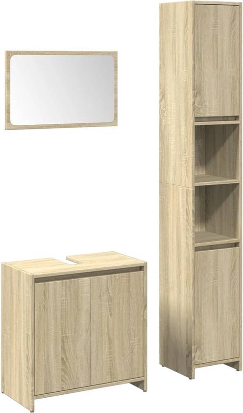 Badkamerspiegel 60x10,5x37 cm bewerkt hout grijs sonoma eiken