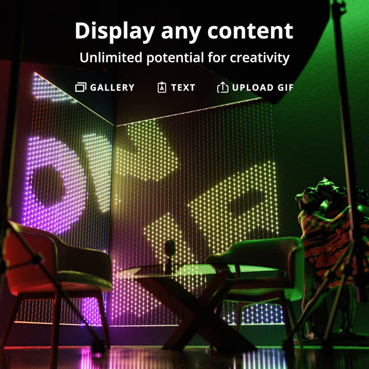 Twinkly Matrix RGB - 500 lamps (0,5x2,4m) Transparant – foto 3