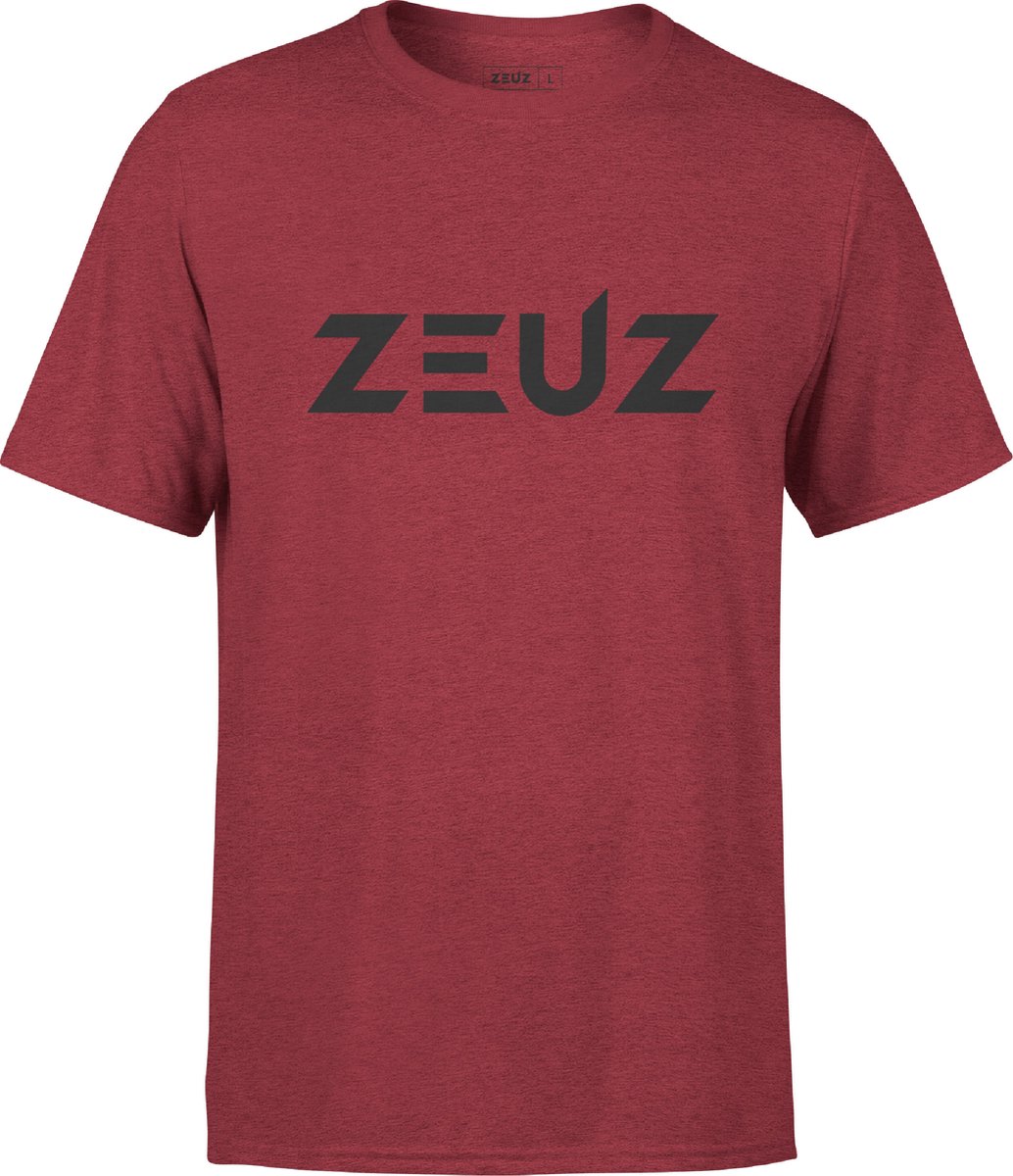 ZEUZ Sport T-Shirt Unisex - Sportkleding Man & Vrouw - Fitnesskleding Heren & Dames - Jongens & Dames Kleding voor Fitness, CrossFit & Gym - Maat XL - Rood