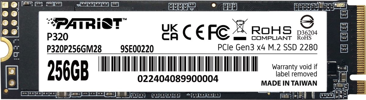 Patriot Memory P320 256 GB M.2 PCI Express 3.0 NVMe