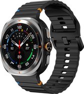 Strap-it Wave siliconen bandje - geschikt voor de Samsung Galaxy Watch Ultra 2 (2026) / Ultra (2024/2025) - zwart
