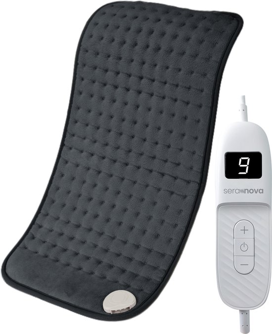 Foto: Seranova elektrisch warmtekussen voor rug voeten nek schouders buik 2024 model heating pad verwarmingskussen wasmachine 40x30cm donkergrijs