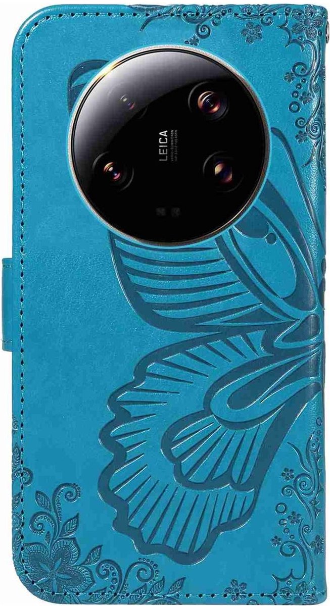 Mobigear Telefoonhoesje geschikt voor Xiaomi 13 Ultra Hoesje | Mobigear Butterfly Bookcase Portemonnee | Pasjeshouder voor 2 Pasjes | Telefoonhoesje voor Pinpas / OV Kaart / Rijbewijs - Blauw