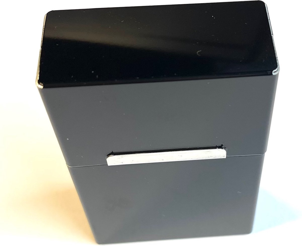 Goedkoopste Actie4you® - Sigaretten Doosje - Aluminium - Sigaretten Houder - Weerbestendig - Stevig Opbergdoosje – Sigaretten Pakje opbergen – Zwart Glans