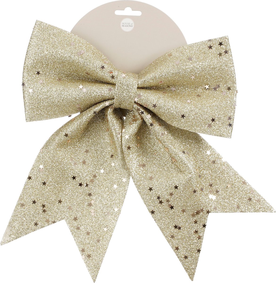 kerst-kerstversiering-Strik champagne - l24xh28cm