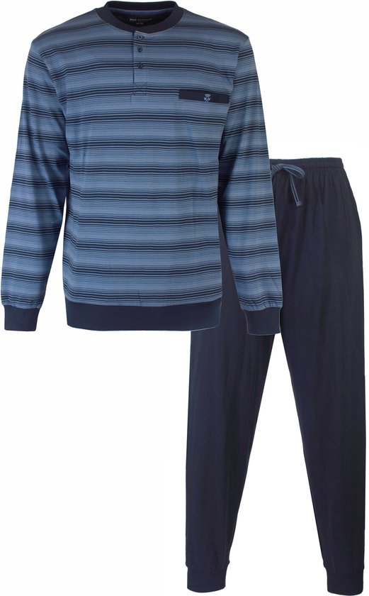 Paul Hopkins Heren Pyjama - Gestreept - Petrol Blauw - Maat XL