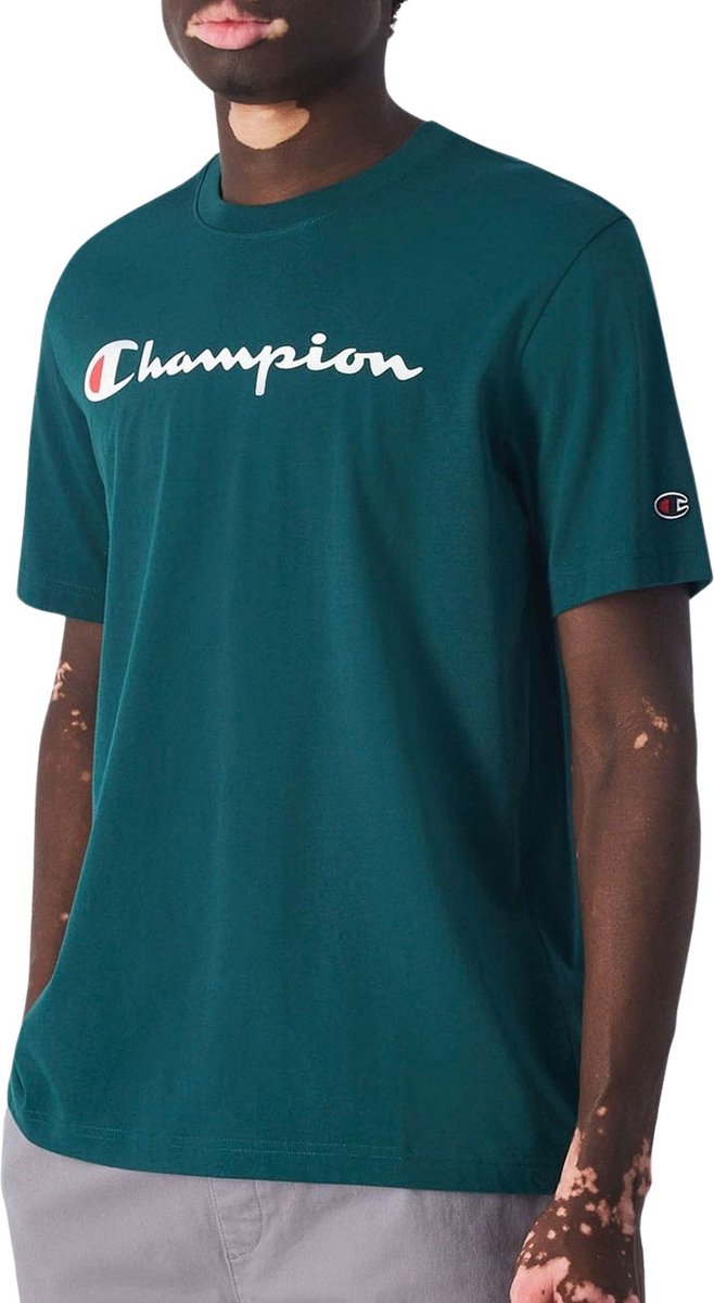 Champion Big Logo Jersey Shirt Heren Donkergroen