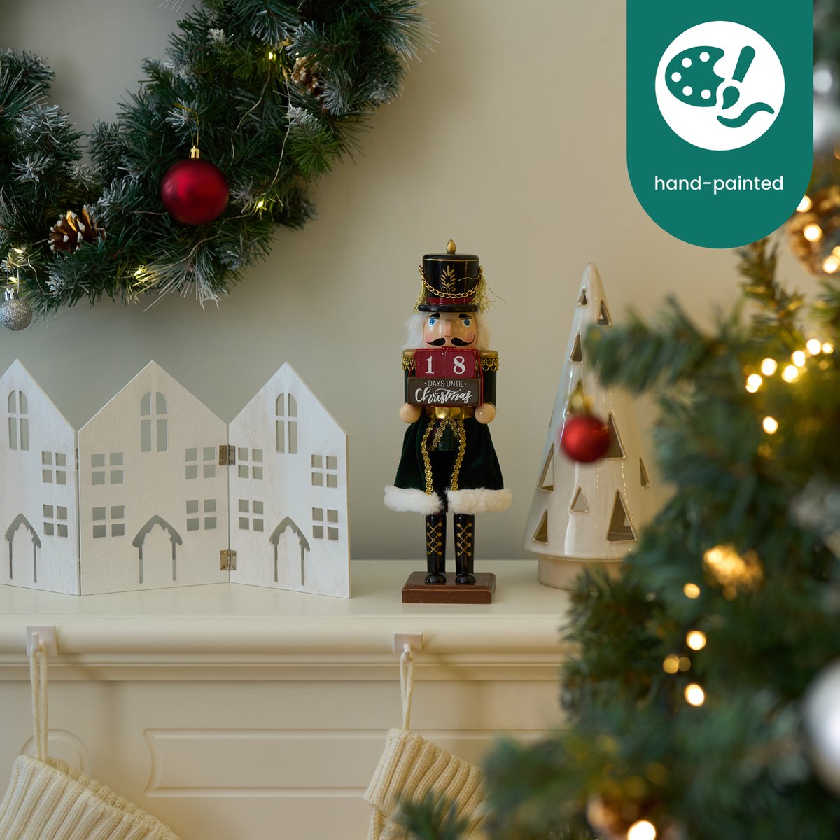 The Twiddlers – Houten Notenkraker Soldaat met Aftellen naar Kerst, 30cm – Handgemaakt Kerstdecoratie voor Binnen – Countdown Notenkraker Kerst en Klassiek Kerstornament – foto 3