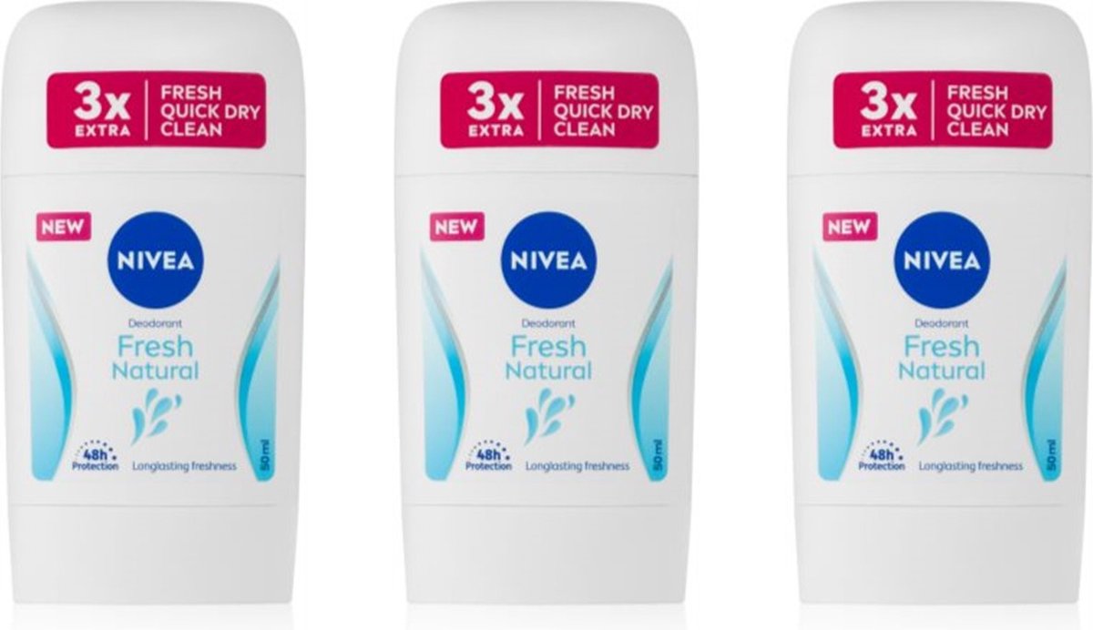 Goedkoopste NIVEA Deo Stick - Fresh Natural - 3 x 50 ml
