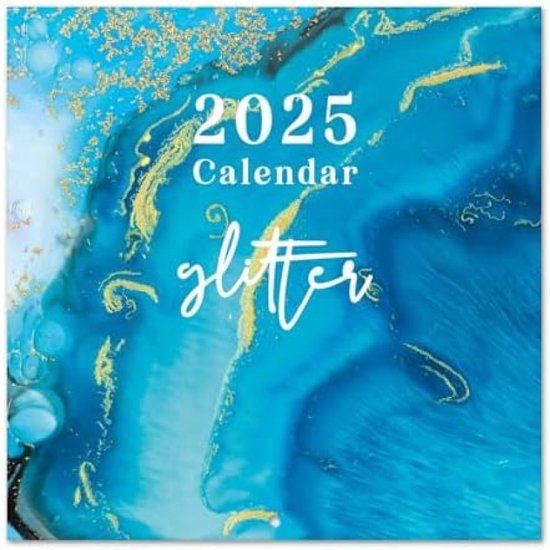 Foto: Kalender 2025 glitter wandkalender 12 maanden brosch renkalender 2025 30x30 cm fsc gecertificeerde wandkalender bonus 4 maanden