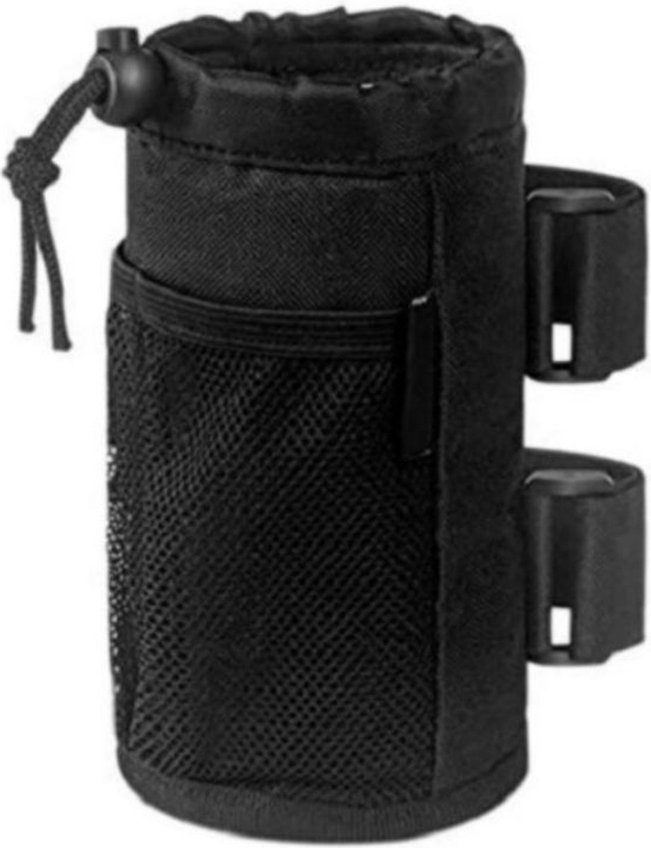 17,5x8,5x17,5cm bekerhouder voor op de fiets, waterfleshouder voor op de fiets, hangende waterbekertas voor terreinwagens, met gaasvak voor mobiele telefoon, geschikt voor mountainbikes, scooters, vouwfietsen, racefietsen, rolstoelen