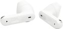 Witte draadloze oordopjes met JBL logo.