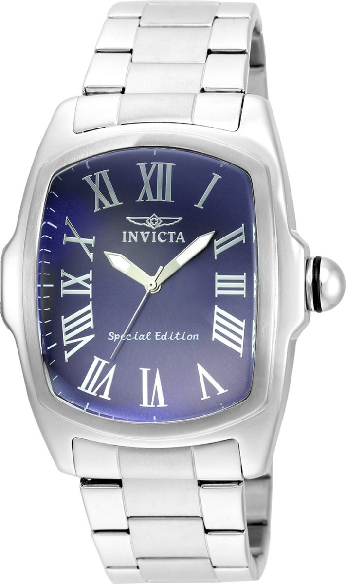 Invicta Lupah 21391 Heren Horloge - Waterdicht - Analoog - Quartz Uurwerk - Roestvrij Staal met blauwe Wijzerplaat -47mm