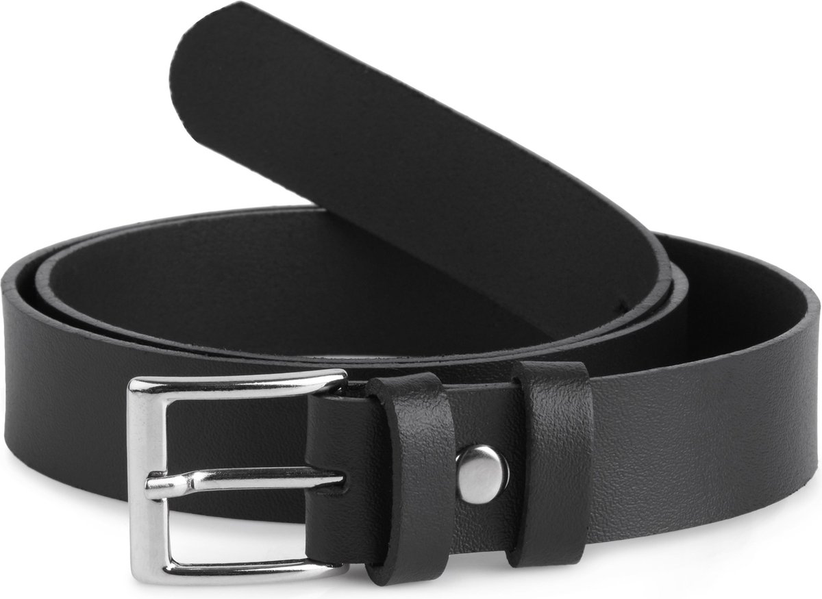 Ladeheid Kinderriem – Riem - Jongens - Broekriem - Verstelbaar - Leer – Zwart – 65 cm LA-EL-KIDS