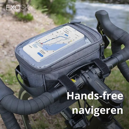 EXOSKY® Stuurtas fiets afneembaar - Fietstas - Waterdicht - Elektrische Fiets - Racefiets - E-bike van Exosky — afbeelding 3