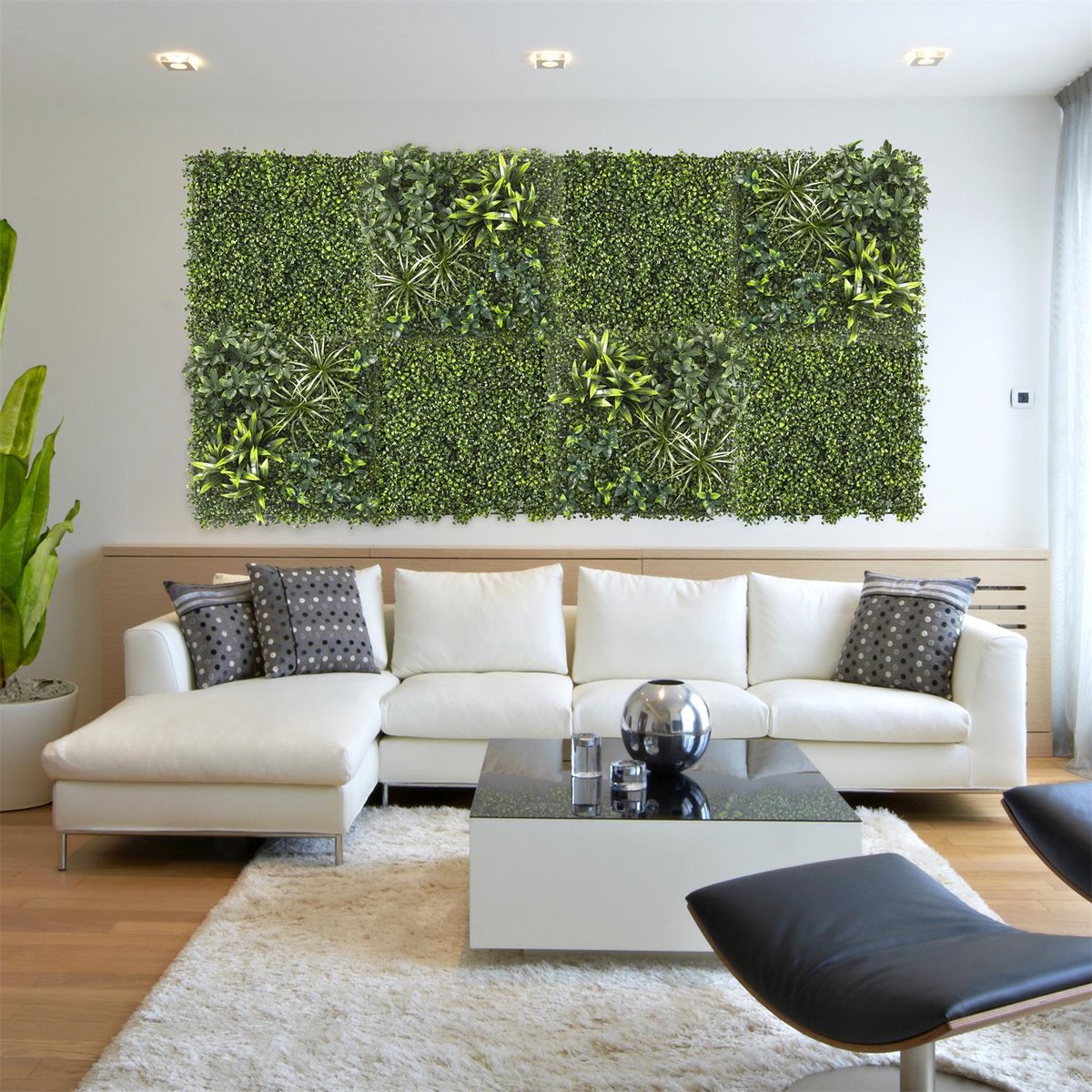 Ejoyous Kunstmatige groene plantenwand, simulatie, gras, wanddecoratie met tuinsimulatie, gras voor thuis, hotels en cafés, wanddecoratie binnen, 40 x 60 cm (licht