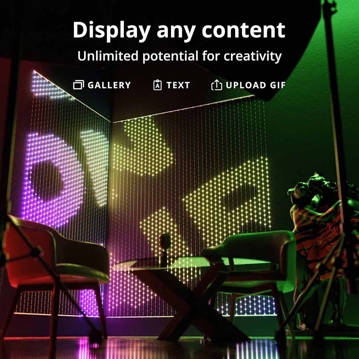 Twinkly Matrix RGB - 480 lamps (1x1m) Transparant – foto 5