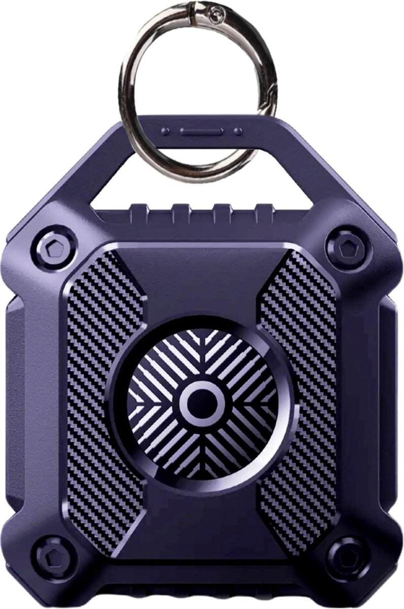 FURTASTIC® Waterdichte Sleutelhanger - Geschikt voor AirTag - Vierkant - Paars - Tracker accessoires - Apple AirTag niet inbegrepen