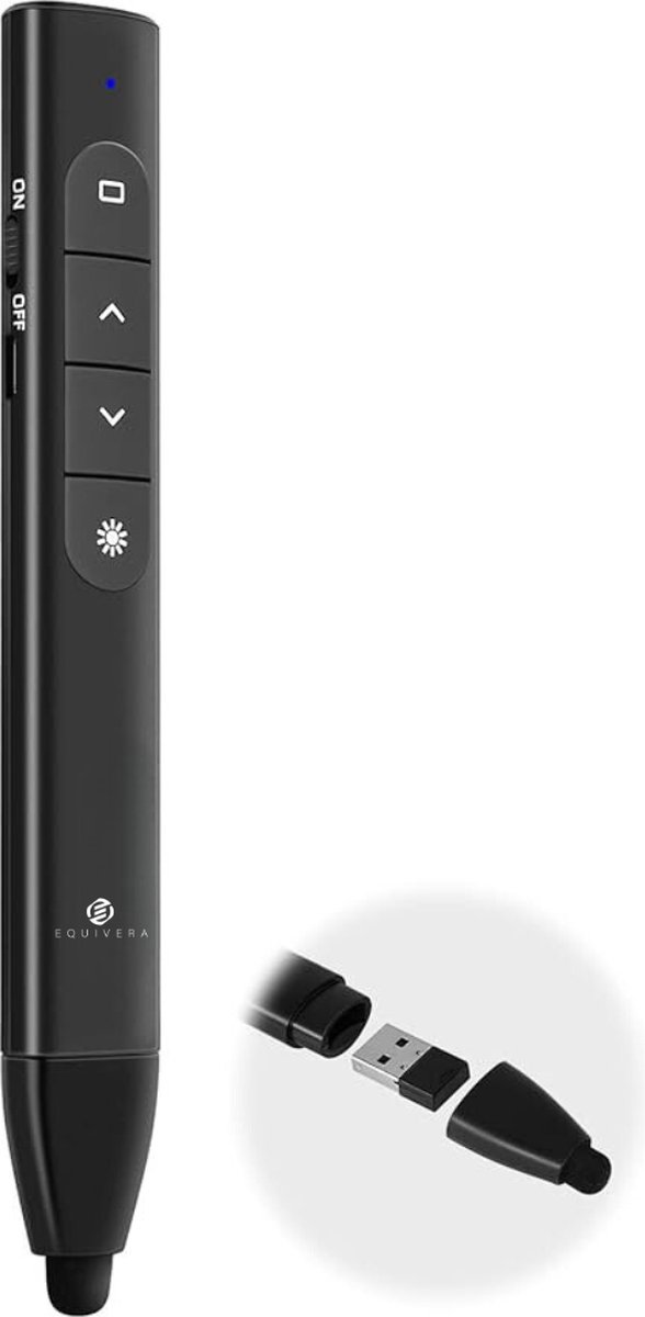 Equivera Presentatie Klikker - Presentatie Clicker - Presentatieklikker - Draadloze Presenter - Presentatie Pointer - Presentatie Afstandsbediening - Draadloze Klikker - Laser Pointer - PowerPoint afstandsbediening - Voor de beste presentatie ervarin