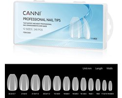 Canni Nagel Tips Mat Kort Coffin - 240 stuks - Nageltips - Nageltips voor Gelnagels - Nagel Tips Acryl - Nail Tips - Nail Tips Clear