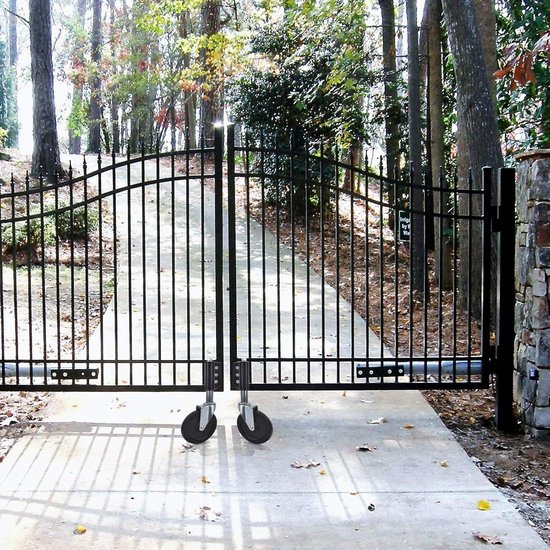 Ronlap Veerbelaste Gate Caster, Heavy Duty Verouderingsweerstand Rubber Caster Met Universele Montageplaat 100 Kg Capaciteit 10 Cm 2 Stuks Zwart 686934400